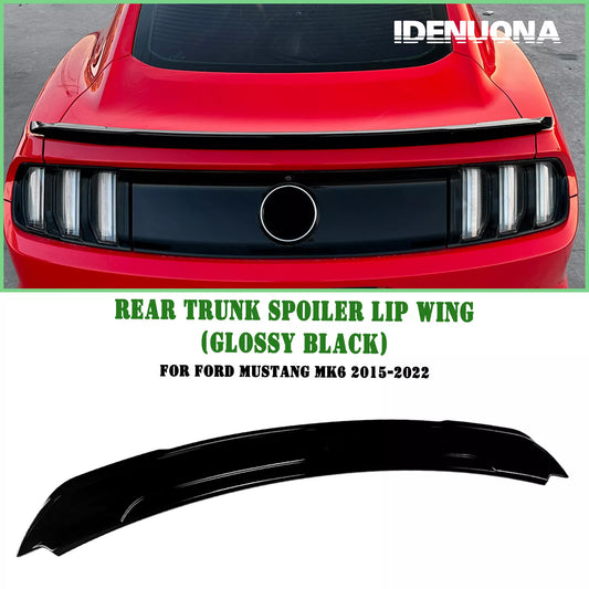 1x Gloss Black Rear Boot Spoiler Lip for Ford Mustang (2015-2022)