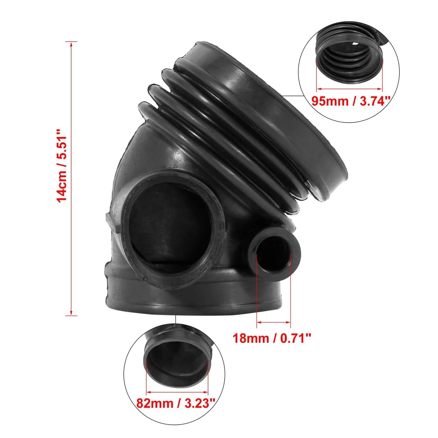 Intake Hose for BMW 528i (1997-1998) Rubber Black