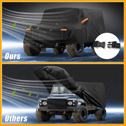 Waterproof Car Cover w/Reflective Straps for Land Rover Defender 110