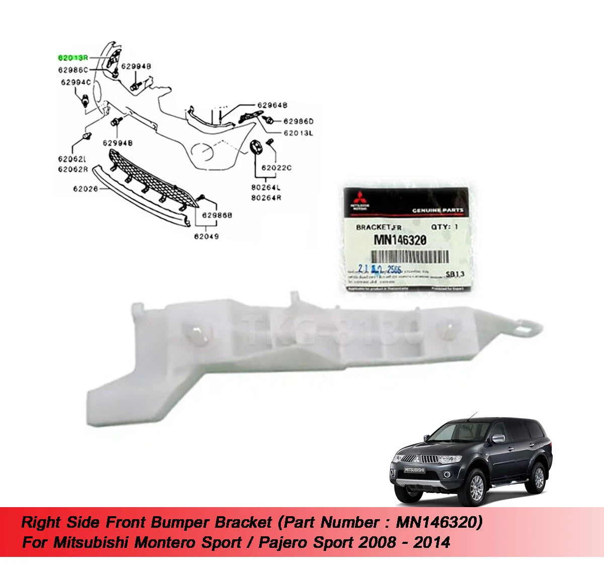Bumper Bracket for Mitsubishi Montero Pajero Sport (2008-2014)