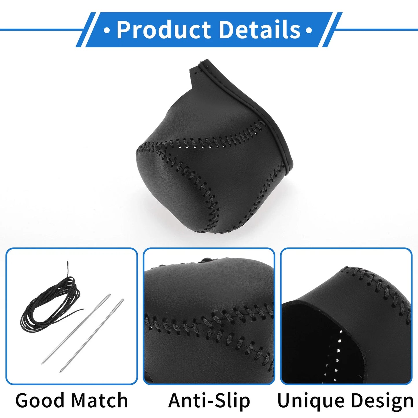 Car Gear Shift Knob Cover for Toyota CH-R (2017-2021) Black Faux Leather