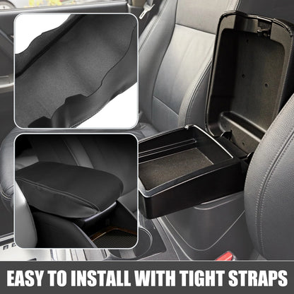 Console Armrest Cover for Dodge Charger (2008-2010) Black White Stitches