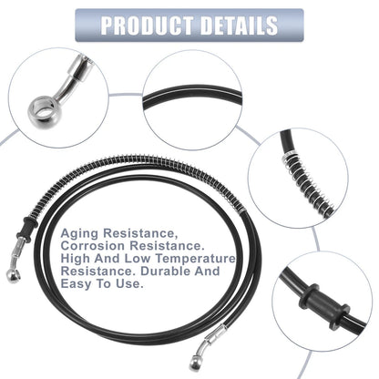 Brake Line 74.8" 10mm Stainless Steel Black for Motorcycle