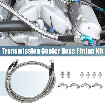 53" Transmission Cooler Hose Line Fitting Set for Chevy TH350 TH400 700R4