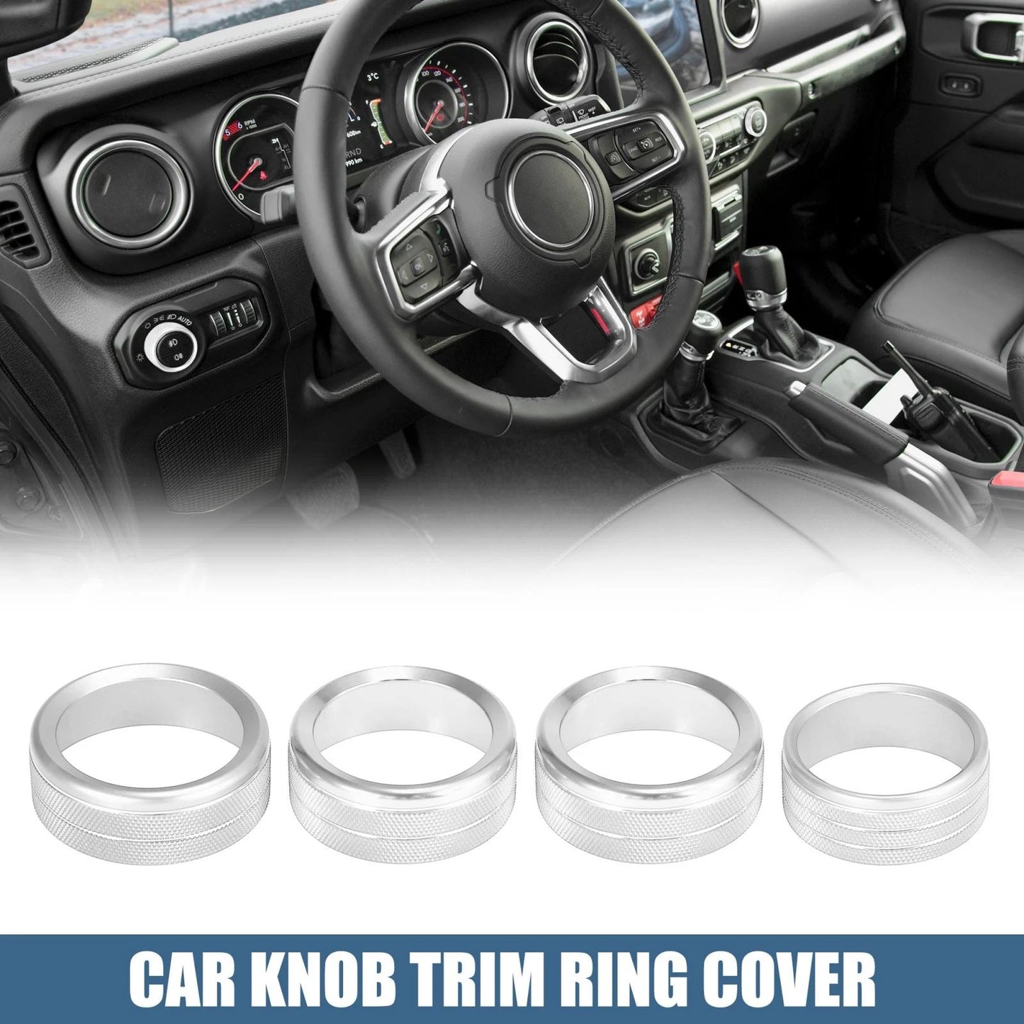 Air Conditioner Headlight Switch Knob Covers for Jeep Wrangler (2007-2018)