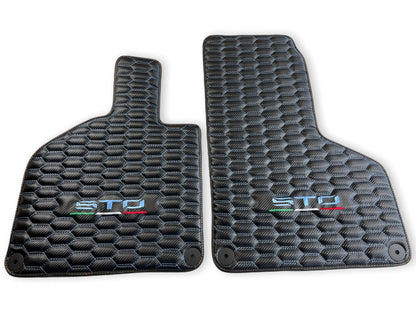 Floor Mats for Lamborghini Huracan STO Coupe Real Leather Blue Stitching