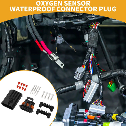 4 Pin Oxygen Sensor Waterproof Connector Plug / 1 Set / Plastic Black for Buick