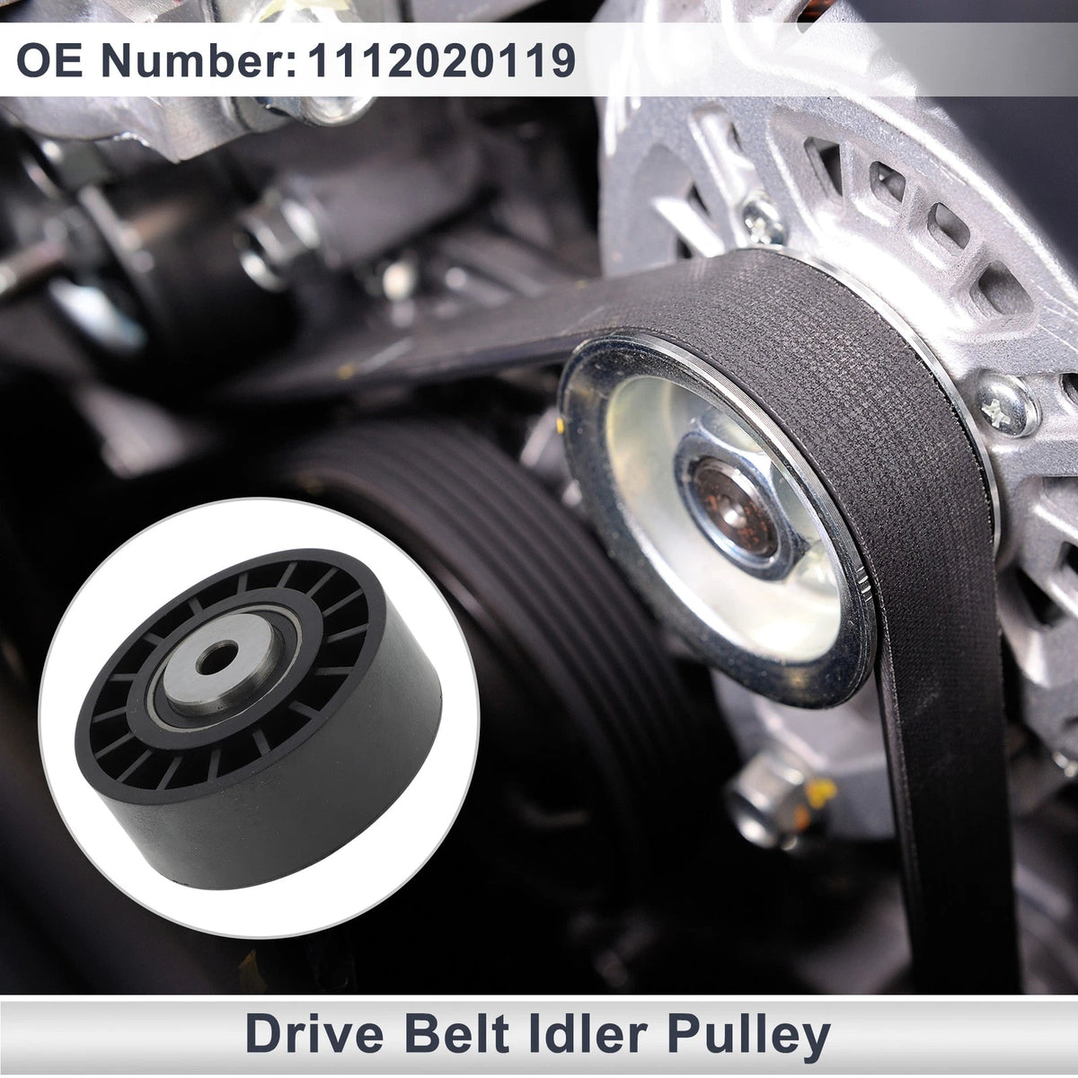 Drive Belt Idler Pulley for Mercedes-Benz C-Class (1995-2002) Black 1 x Pc
