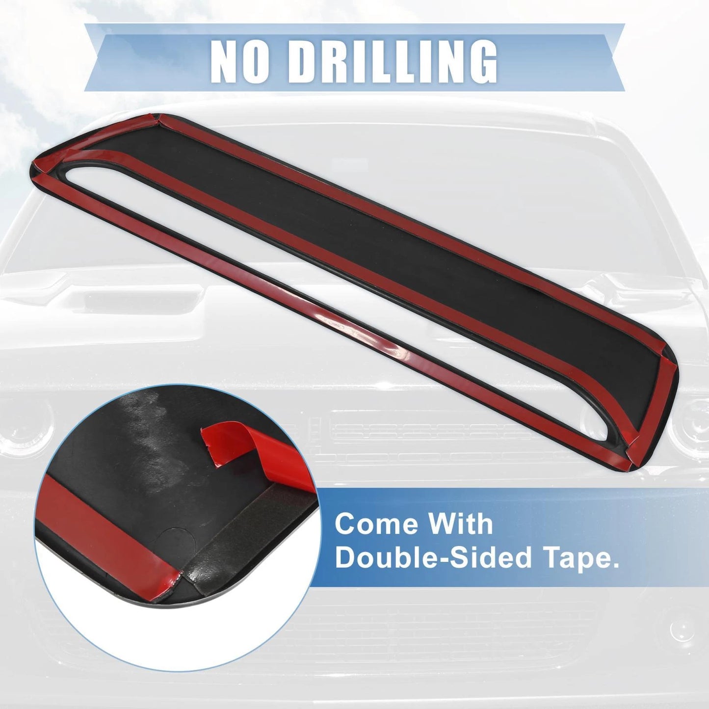 Pair Engine Hood Air Conditioner Outlet Cover Trim Black for Dodge Challenger