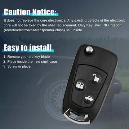 Key Fob Shell Case for Ford Mondeo Fiesta Focus (2011-2023)