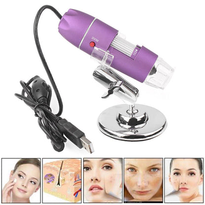 50X-500X Digital Microscope Endoscope Skin Hair Follicle Detector Tool Set