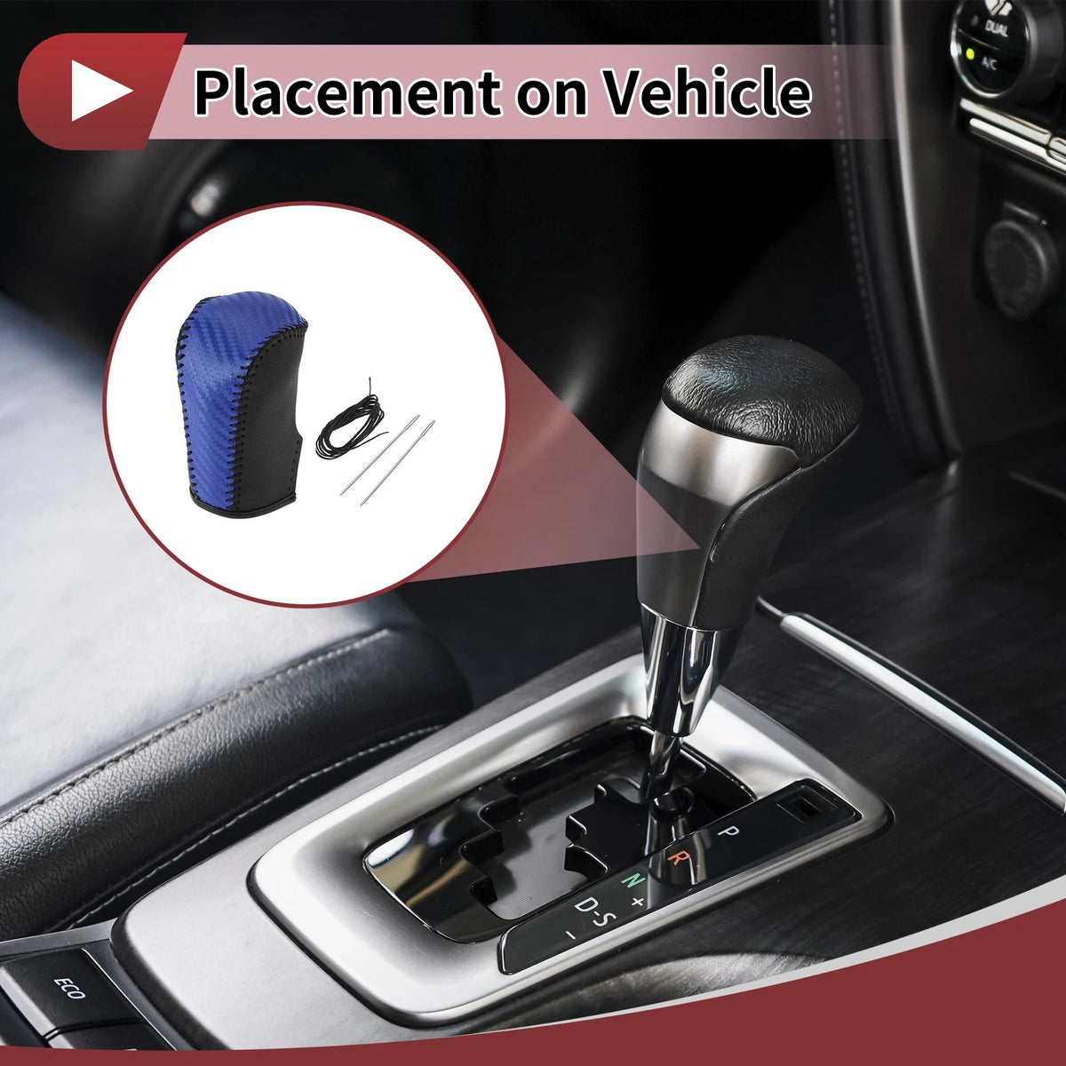 Car Gear Shift Knob Cover for Nissan Murano (2009-2013) Black Blue