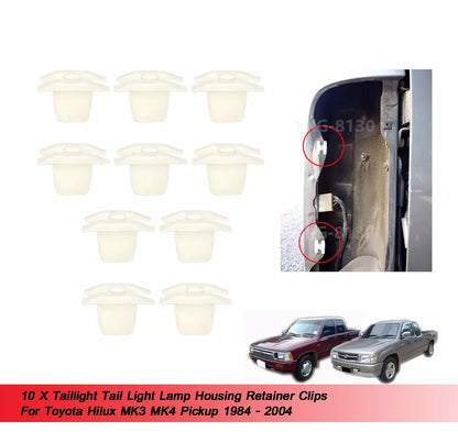 10 x Tail Light Housing Retainer Clips for Toyota Hilux MK3 MK4 (1984-2004)