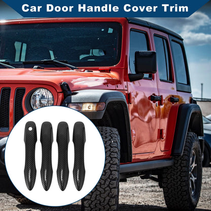 Door Handle Cover Trim Carbon Fiber Black for Toyota Camry (2018–2024)