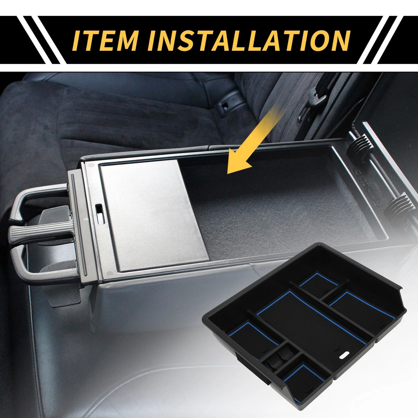 Center Console Organizer Box Tray Full for Chevy Silverado & GMC Sierra Blue