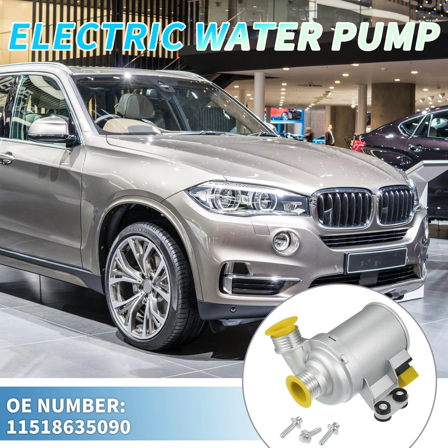 Electric Water Pump for BMW 328i GT xDrive (2014-2016) - Includes Screws