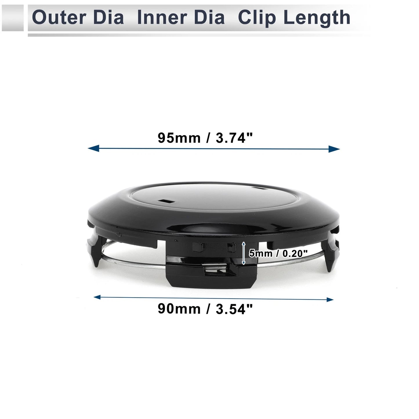 Wheel Center Caps for Toyota Land Cruiser 2016-2021 Black Plastic 1 x Cap
