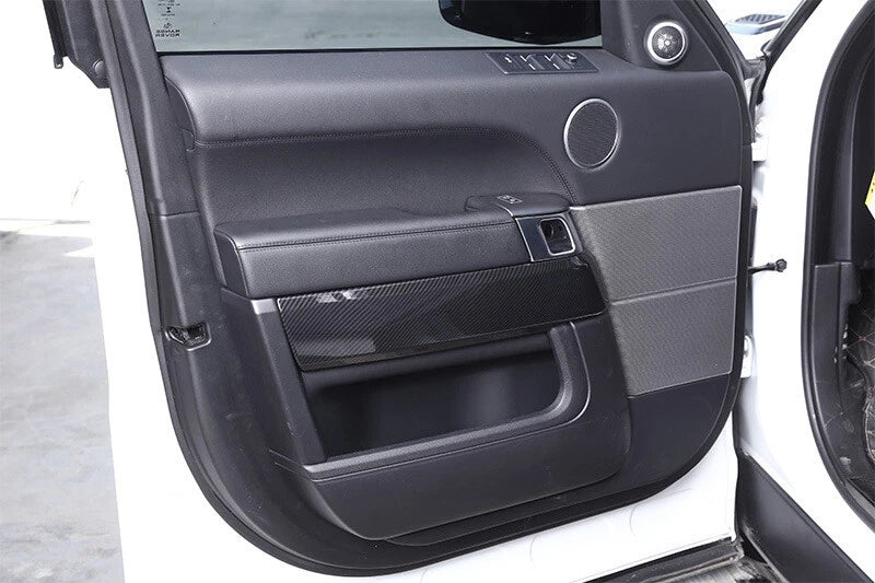 Carbon Fiber Look Interior Door Panel Cover Trim For Range Rover Sport 2014-2018
