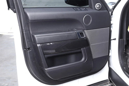 Carbon Fiber Look Interior Door Panel Cover Trim For Range Rover Sport 2014-2018