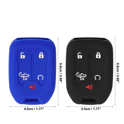 Silicone Key Fob Case Cover for Chevrolet Silverado (2019 - 2022) BlackBlue