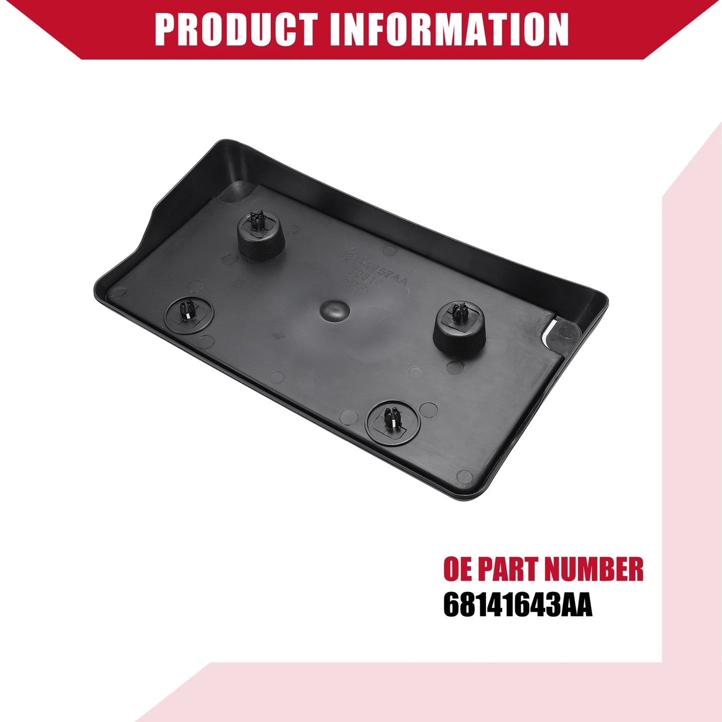 Durable Black License Plate Frame Bracket for Dodge Ram (2013-2022)