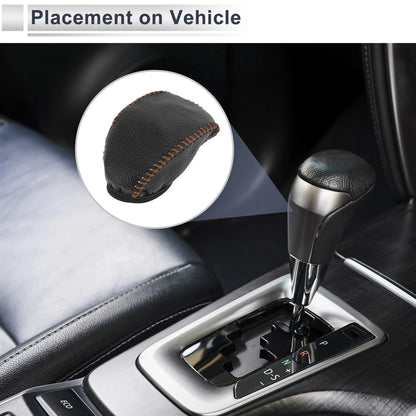 1 Pc Gear Shift Knob Cover for Toyota RAV4 Pebbled Black Brown (2019–2024)