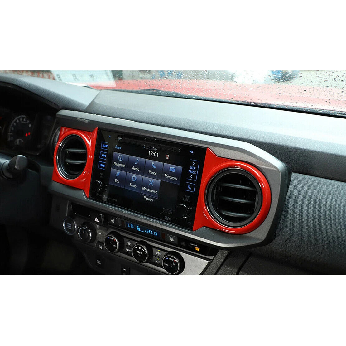 Red Air Condition Vent Outlet Cover Trim Ring for Toyota Tacoma (2016-2021)