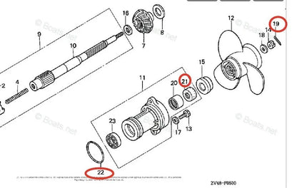 Lower Unit Oil Seal Kit for Honda Marine BF 9.9D/15A/20D