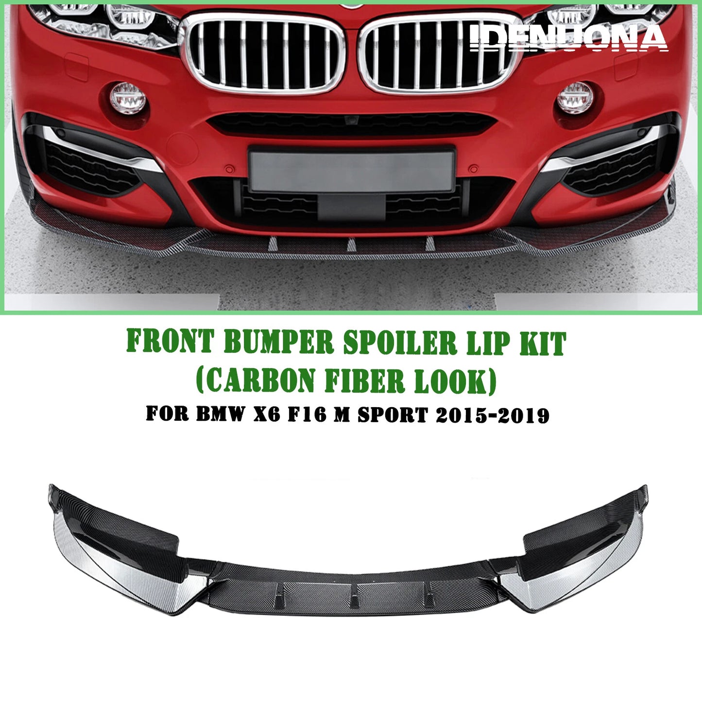 Front Lower Spoiler Lip Splitter Kit for BMW X6 F16 (2015-2019)