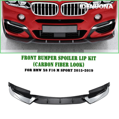 Front Lower Spoiler Lip Splitter Kit for BMW X6 F16 (2015-2019)