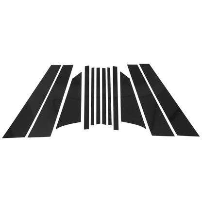 12 x Door Pillar Window Trim for BMW 2-Series (2016-2019) Black