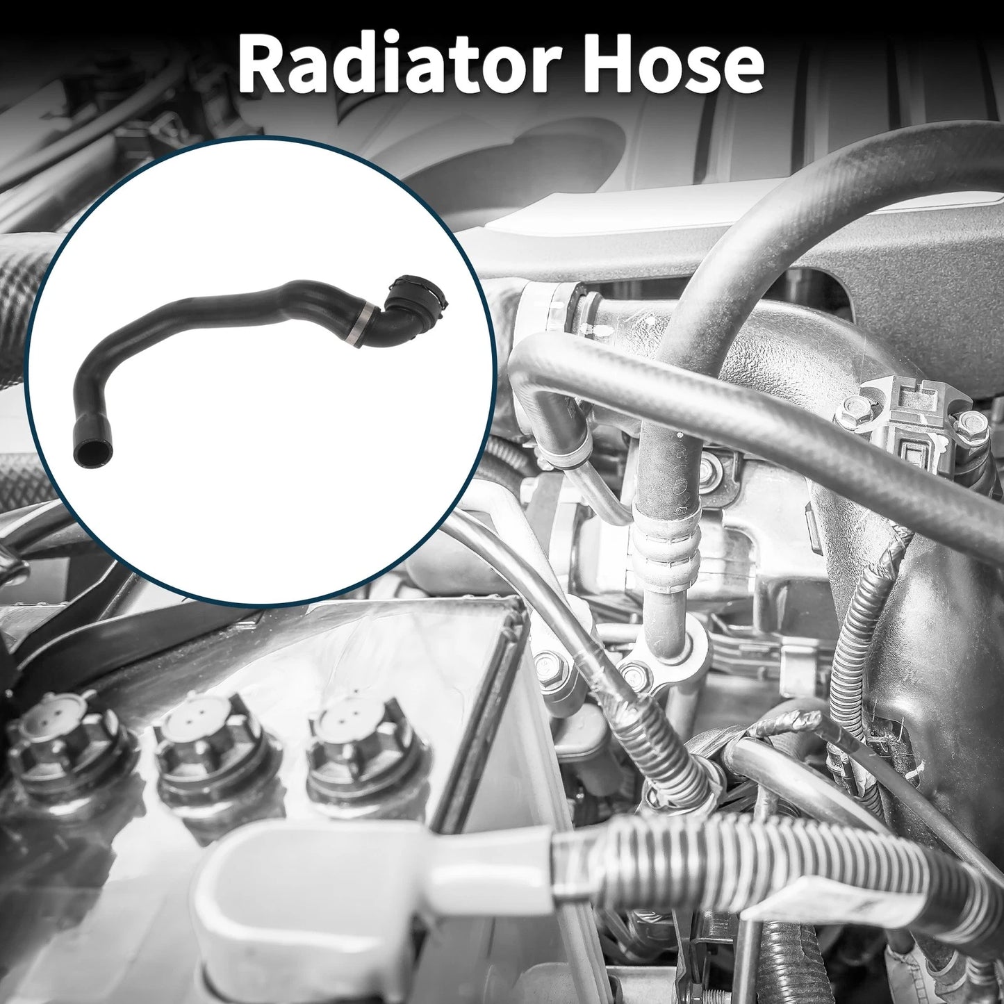Upper Radiator Hose for Volvo S60 (2014) - Rubber Black 1 x Pipe