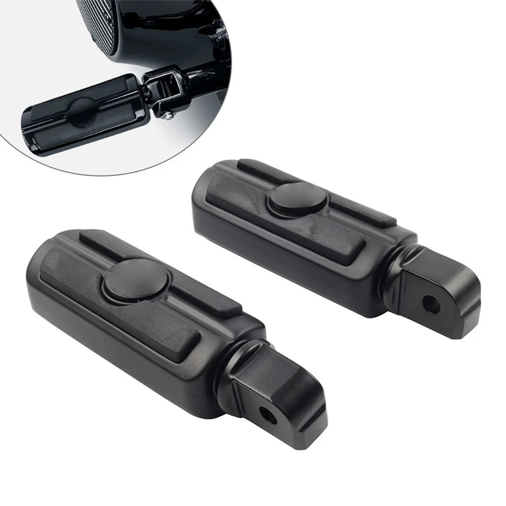 Rear Passenger Foot Pegs for Harley Softail Deluxe Fat Bob (2018-2023) Black