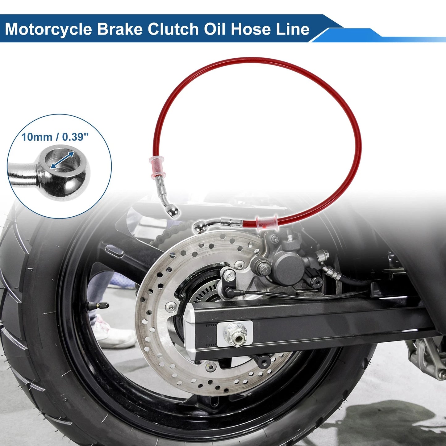 Hose Line 70cm Brake Clutch Oil for Motorcycle Red