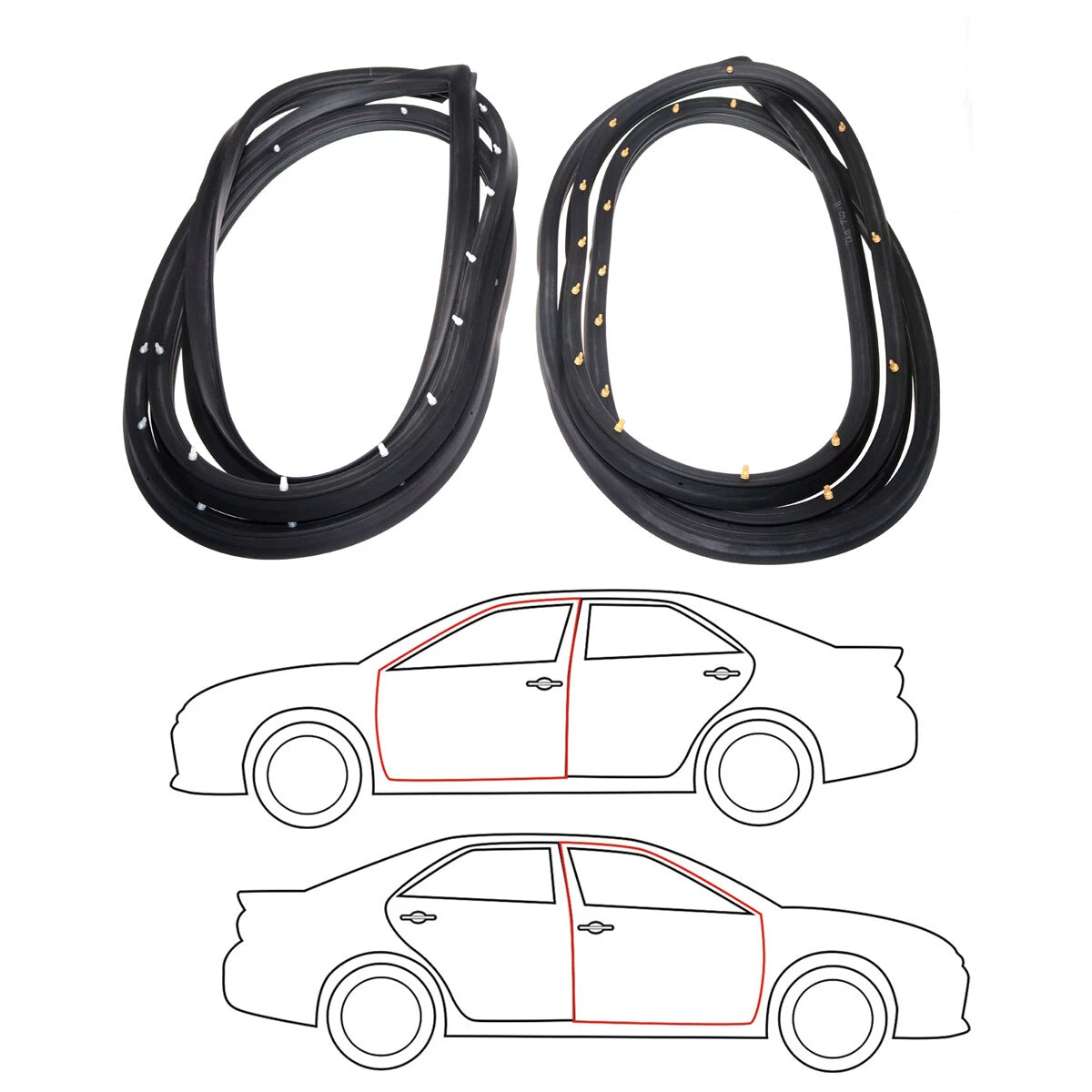 Door Weatherstrip Seal Set for Datsun Sunny Sentra Hatchback KB11 Tsuru 1983-1986
