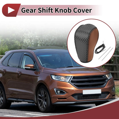 Gear Shift Knob Cover for Ford Edge (2011-2014) - Brown Faux Leather