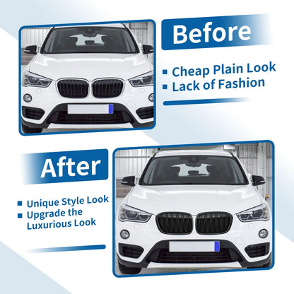 Front Upper Bumper Grille for BMW X1 F48 2016-2022 Matte Black ()