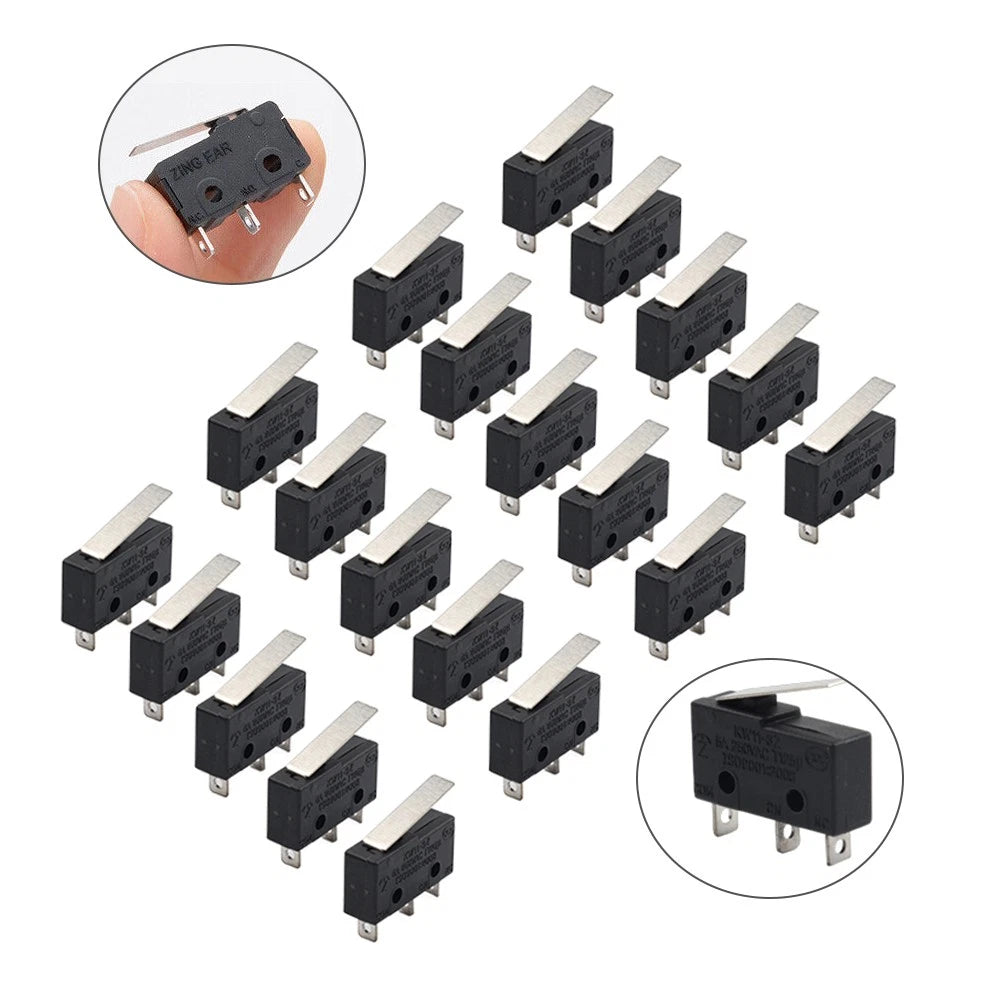 20 x Mini Micro Switches for AC 300V 1NO 1NC Short Straight Hinge