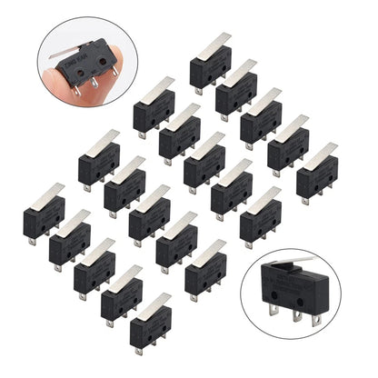 20 x Mini Micro Switches for AC 300V 1NO 1NC Short Straight Hinge