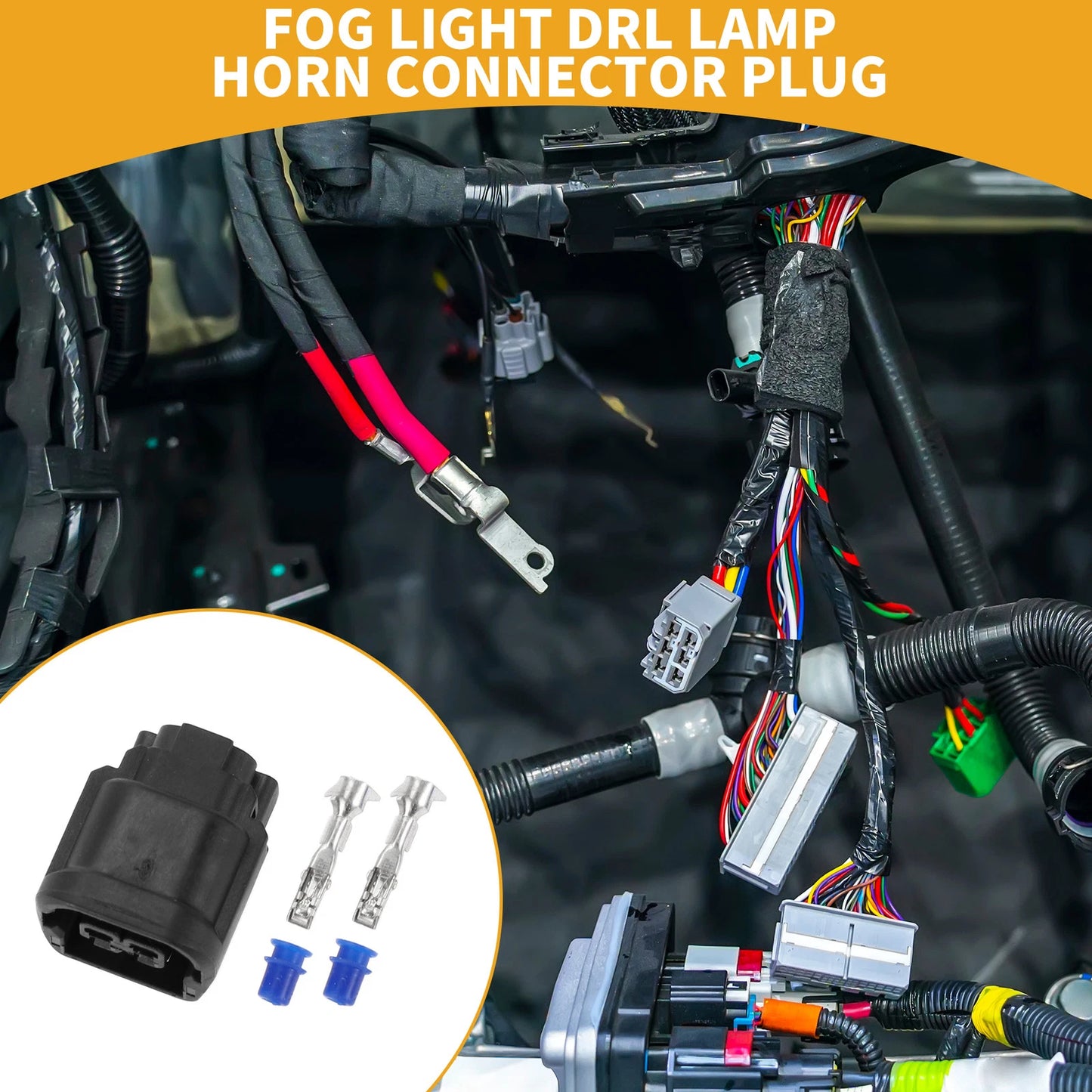2 x Pin Fog Light DRL Lamp Connector for Honda