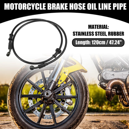 120cm / 47.24" / Universal 28 Degree Motorcycle Hydraulic Oil Hose Set Black