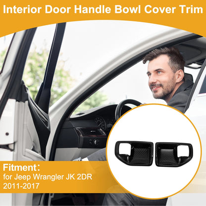 Interior Door Handle Bowl Cover Trim for Jeep Wrangler JK (2011-2017) 2 x Pcs