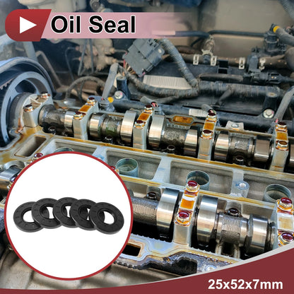 Rotary Shaft Seal 25x52x7mm 5 Pcs Nitrile Rubber 70 Durometer for Make Model