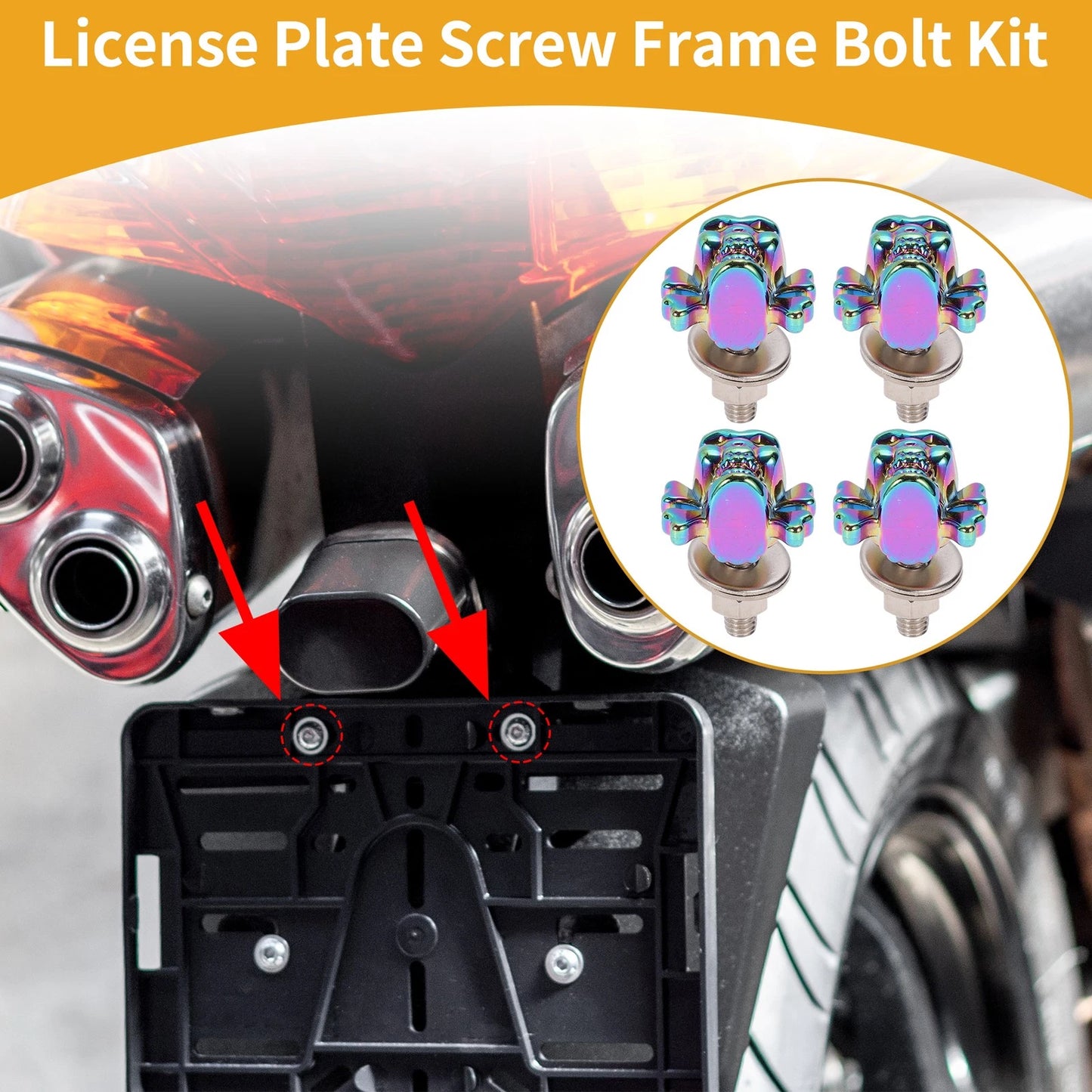 License Plate Screws Cover / 38mm 4Pcs / Universal Motorcycle