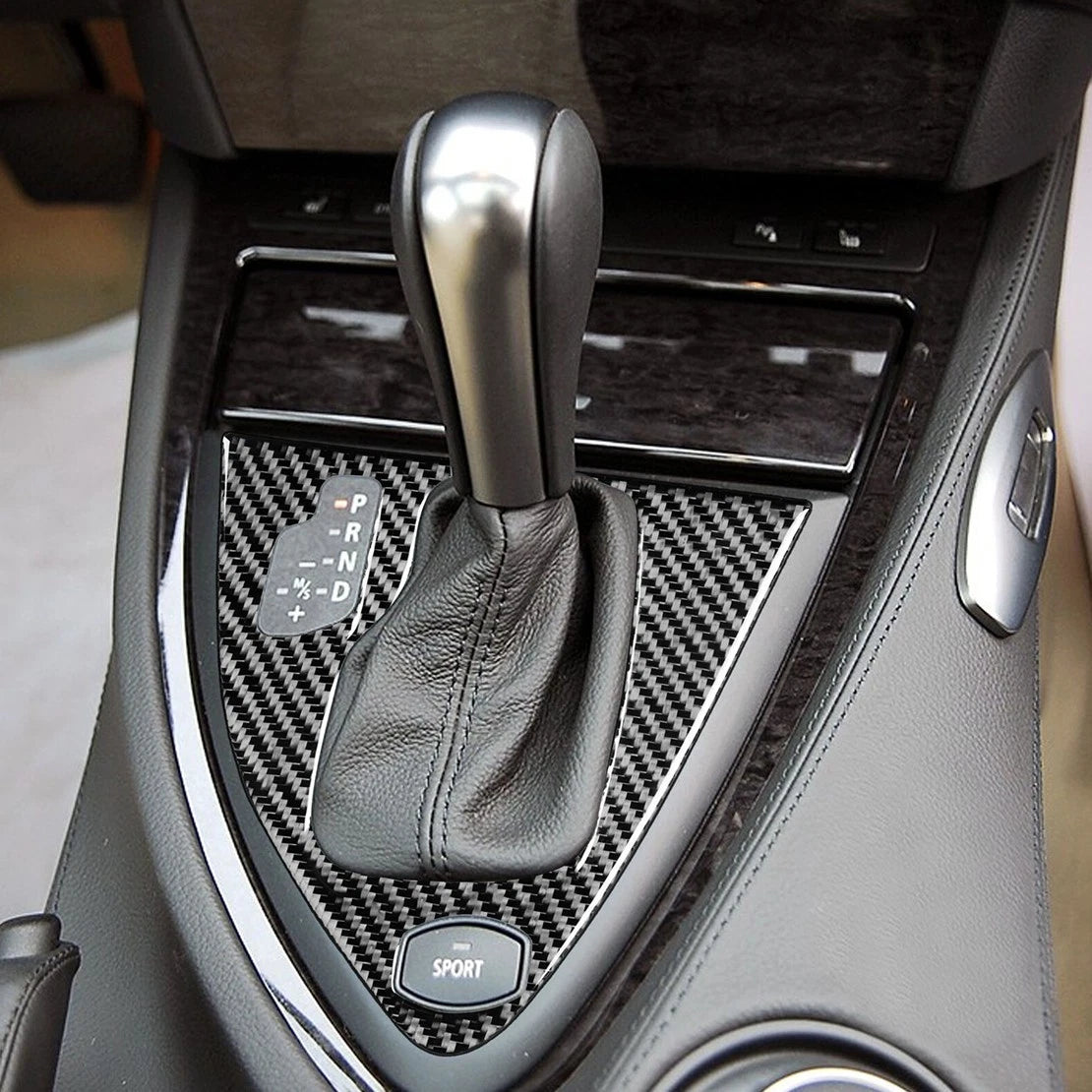 Carbon Fiber Gear Shift Cover for BMW 650i 645Ci E63 (2004-2010)