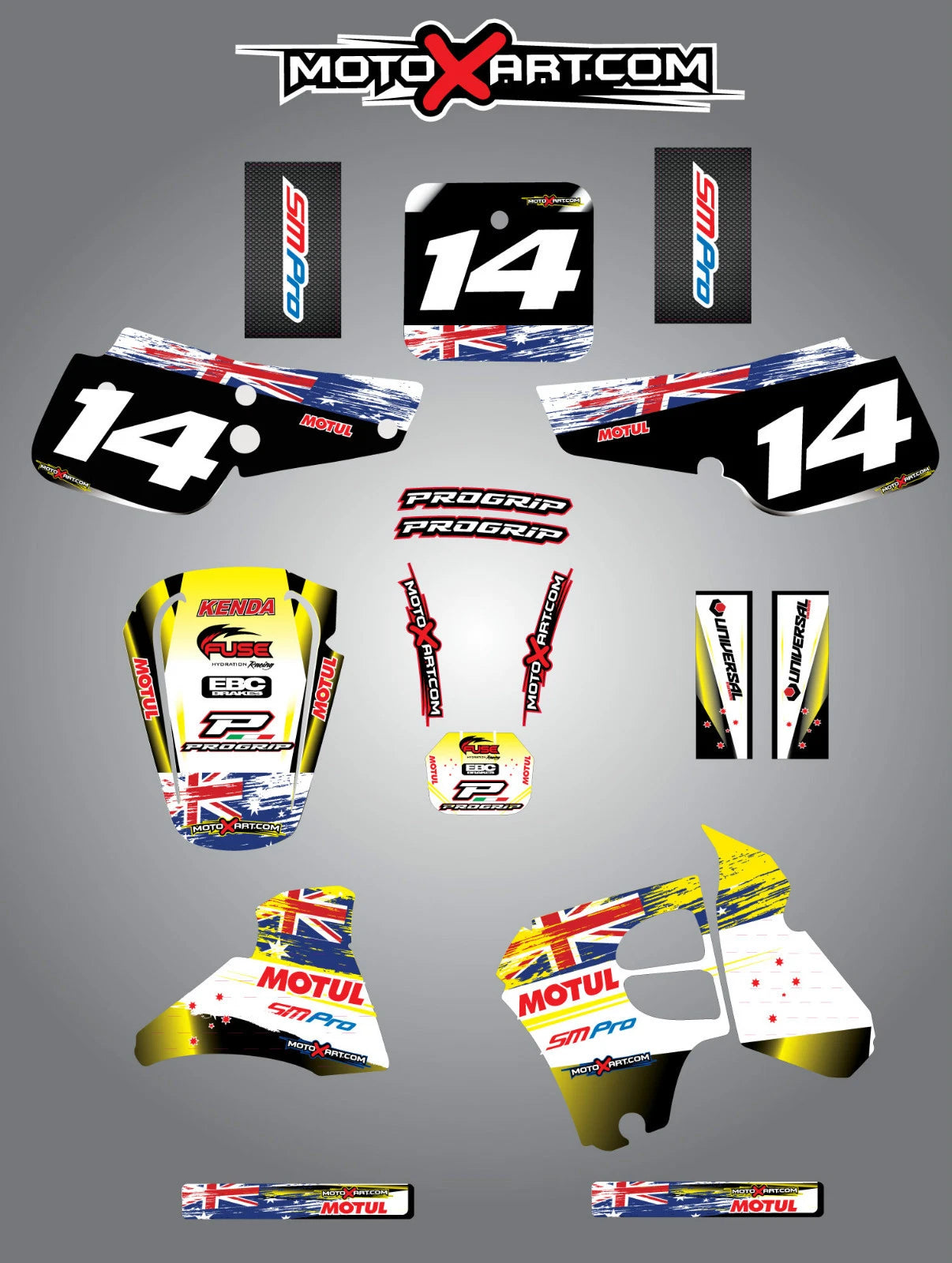 AUSSIE PRIDE Custom Graphic Kit for Suzuki RM 80 (1995-1999) Stickers