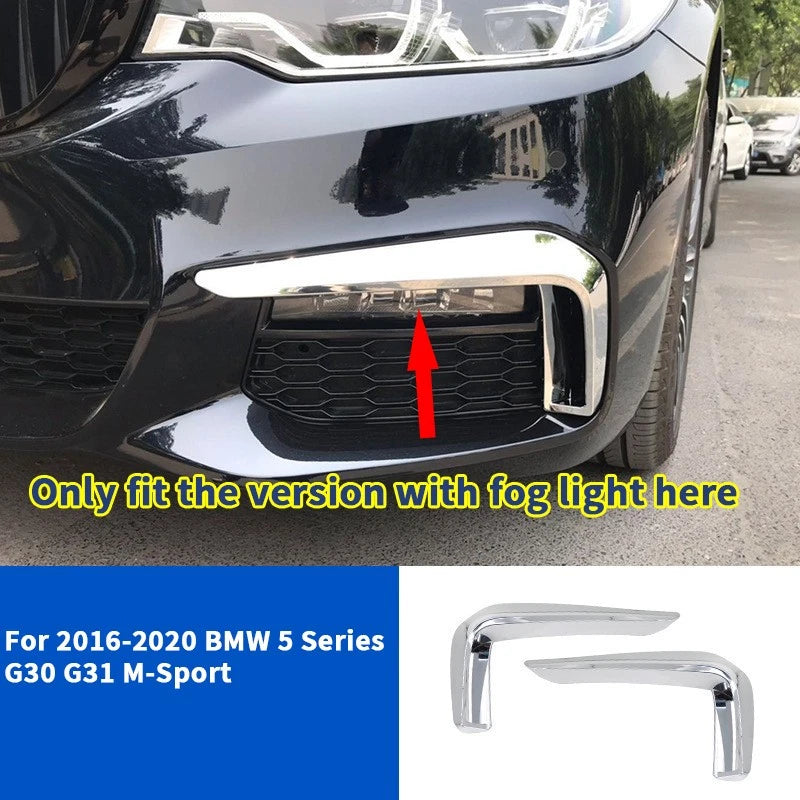 Chrome Front Bumper Fog Lamp Light Cover for BMW 5 Series G30 G31 (2016–2020)