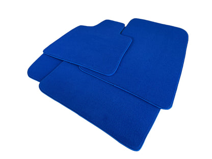 Premium Blue Leather Floor Mats for Rolls Royce Shadow (1965-1977)