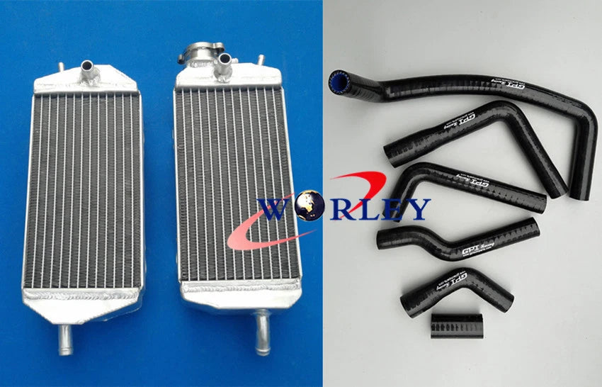 Aluminum Radiator & Blue Hose for Gas Gas MX/SM/EC 200/250/300 (2007-2013)