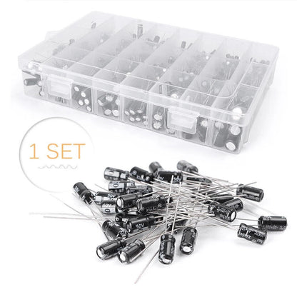 500 x 0.1uF-1000uF Electrolytic Capacitors Assortment Kit for Electronics
